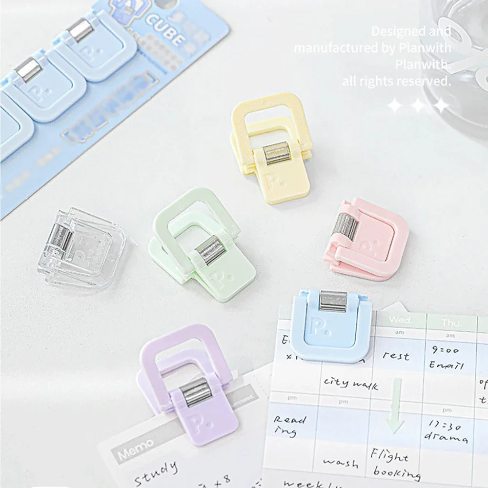 Cube Shaped Clip Multifunctional Mini Notes Receipts Student Papers