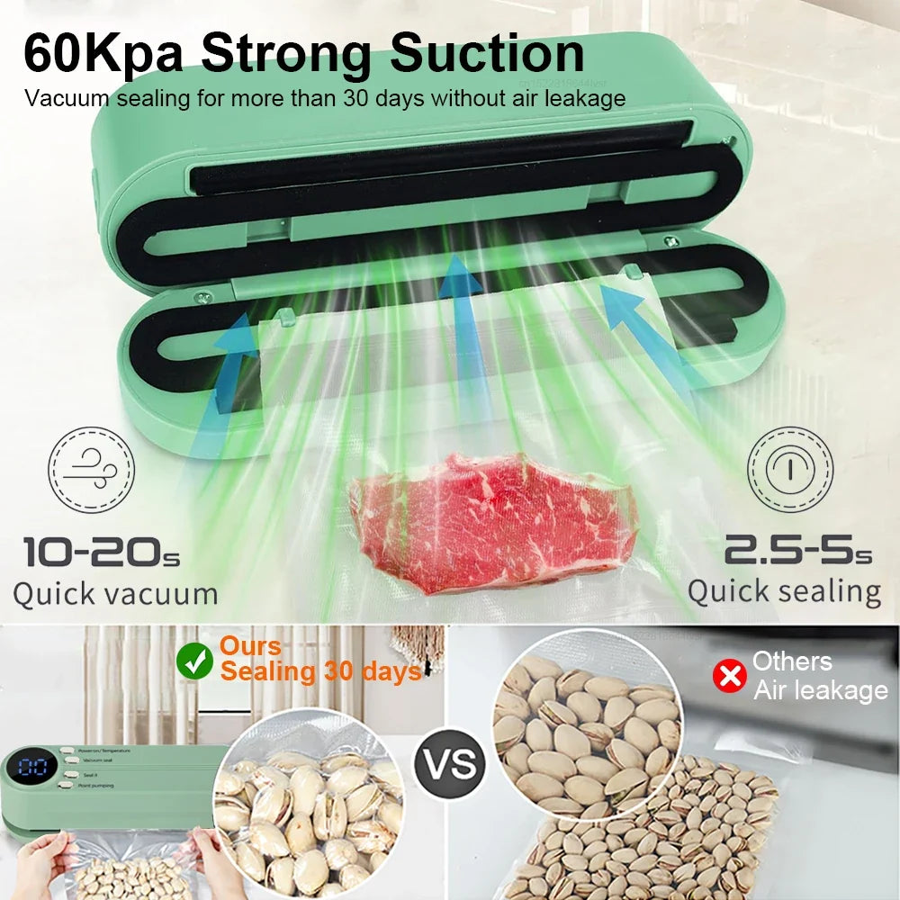 GUOHE Mini Cordless Food Vacuum Sealer – 3 Modes & LED Display