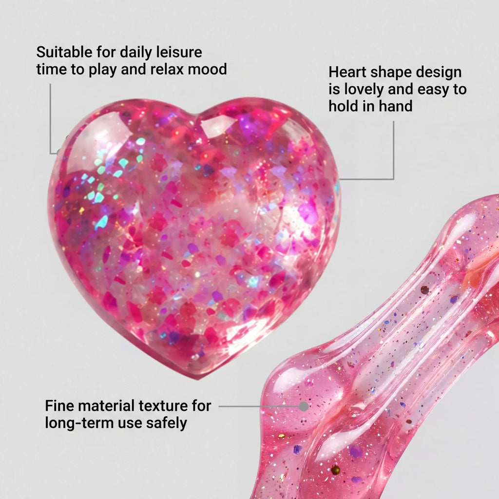 Squeeze Heart Squishy Fidget Toy | Soft TPR Sensory Ball Gift