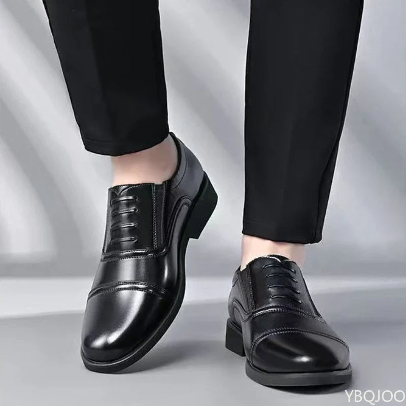 Men's Lace-Up Business Dress Shoes | Round Toe, Sizes 3–12.5
