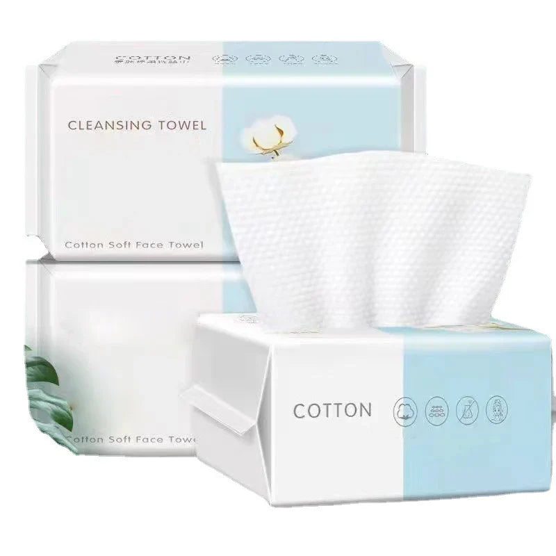 Natural Disposable Face Towel Travel Facial Cleansing Wet Dry Makeup