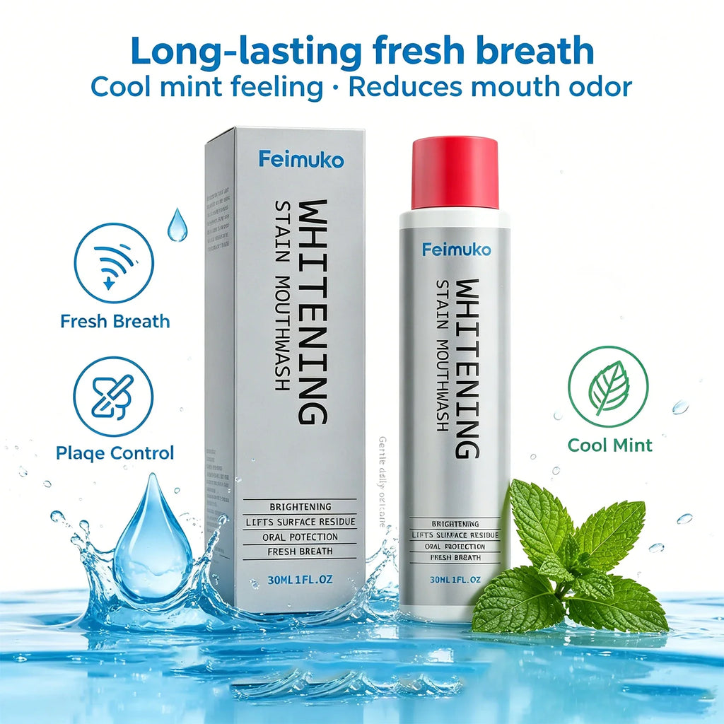 Alcohol-Free Mint Mouthwash – Brightening & Fresh Breath 30ml