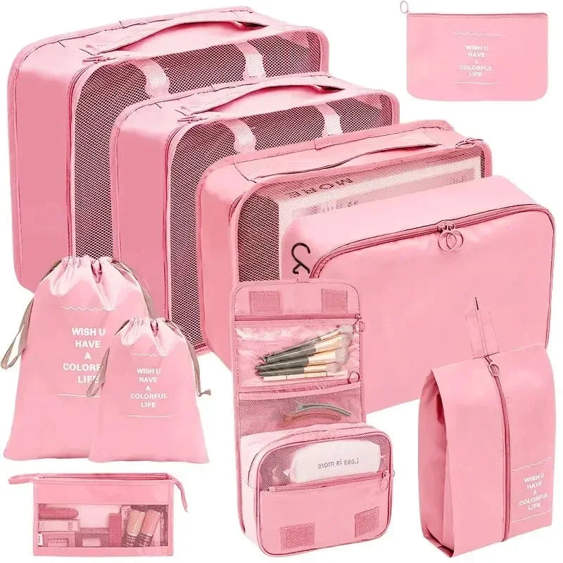 Travel Packing Cubes Set 7–10 Pcs | Luggage Organizer Bags