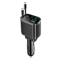 5-in-1 Car Charger Retractable Cable PD Fast Charging 3.1A