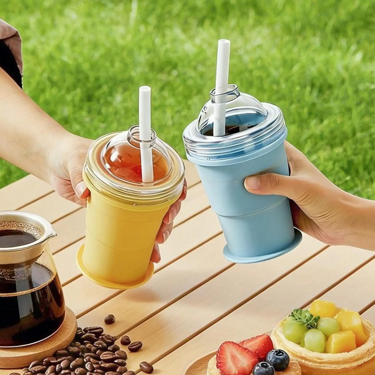 2-in-1 Foldable Silicone Ice Ball Maker Cup | Portable Mold