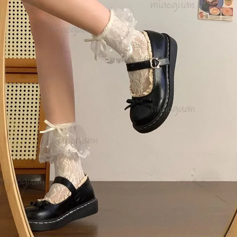 Women's Lolita Mary Jane Flats – Butterfly Bow Loafers