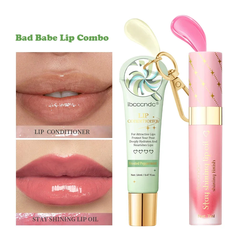 Lip Oil & Lipstick Combo Set – Hydrating Glossy Lip Duo