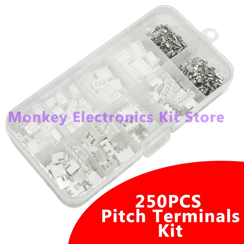 250 PCS JST PH 2.0mm & XH 2.54mm Connector Kit – Wire Terminals