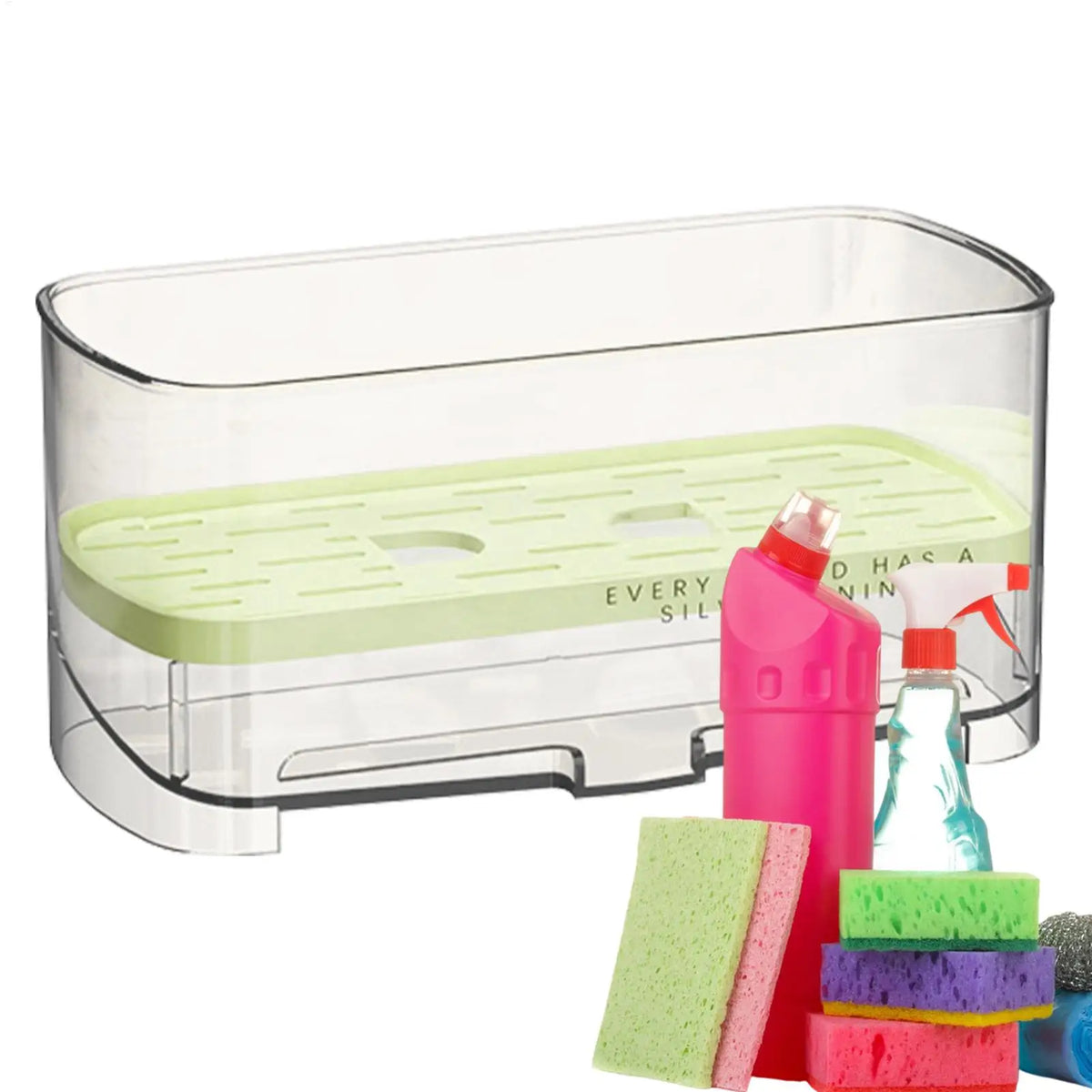 Self-Draining Sponge Holder Sink Caddy Kitchen Organizer