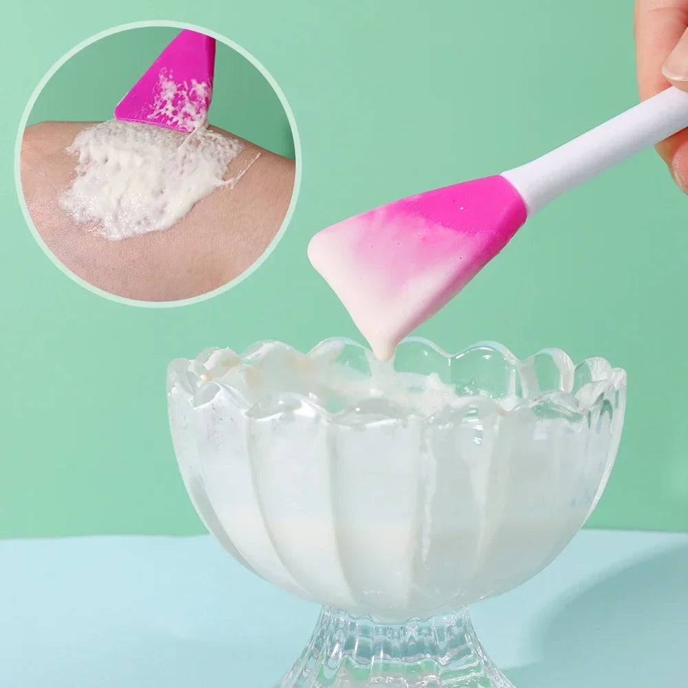 Double-Head Silicone Face Mask Brush & Spatula Applicator
