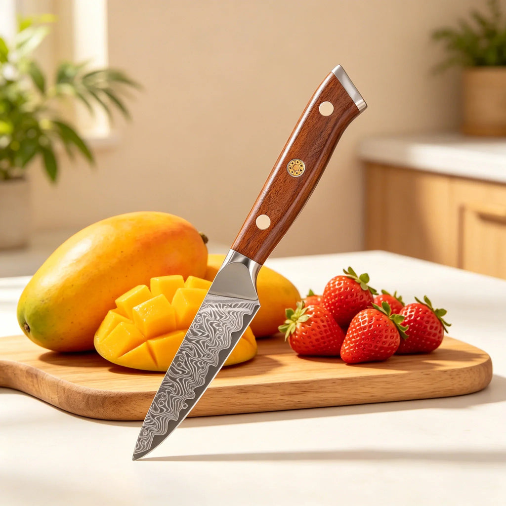 67-Layer Damascus Steel Paring Knife – Super Sharp Utility Knife
