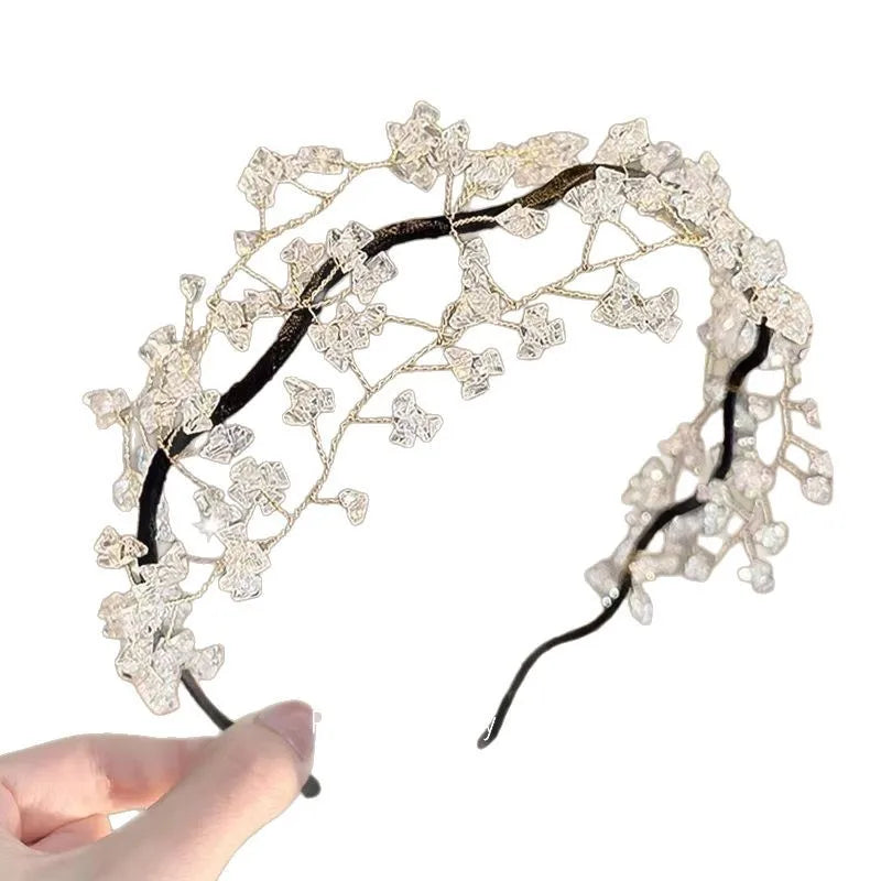 Korean Sweet Crystal Hair Bracelet Fresh Retro Weaving Beads Unique