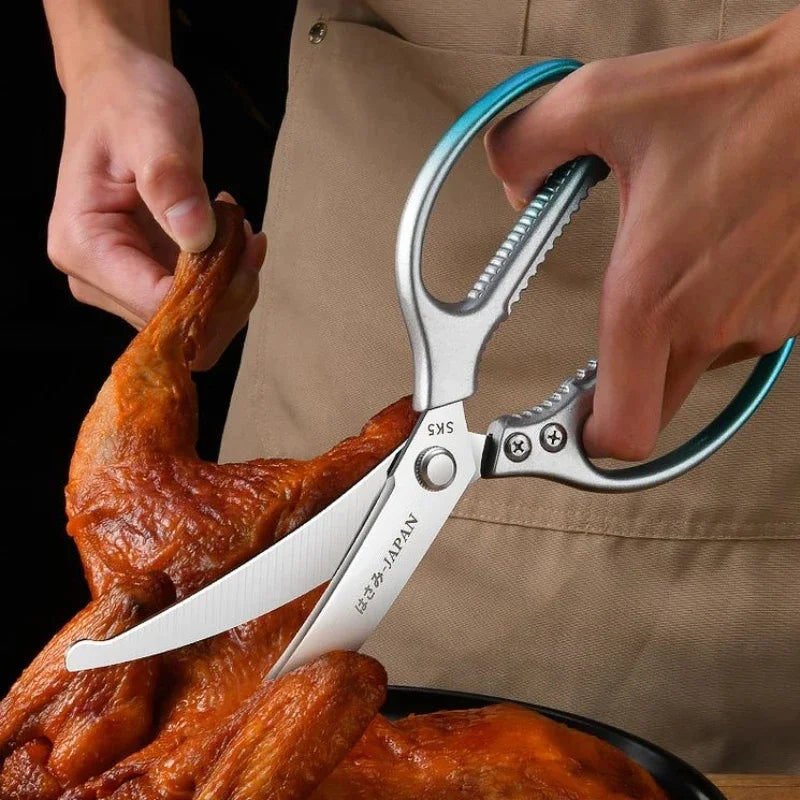 Kitchen Scissors – All-Steel Curved Blade Food Shears