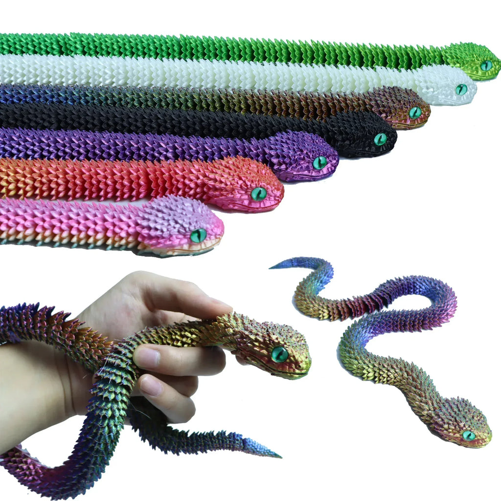 3D Printed Articulated Snake Figurine & Dragon Egg Desk Toy