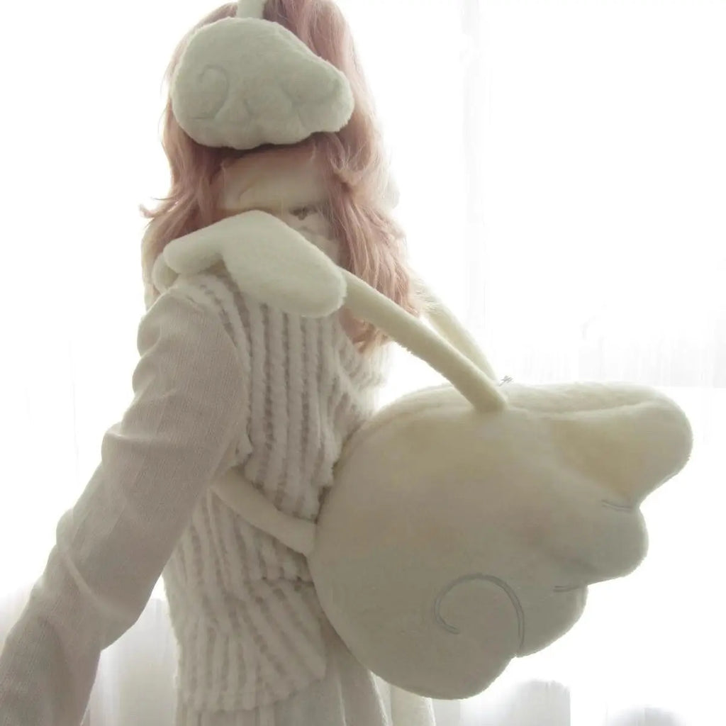 Angel Wing Plush Shoulder Bag – Cute Women's Tote | JPXB