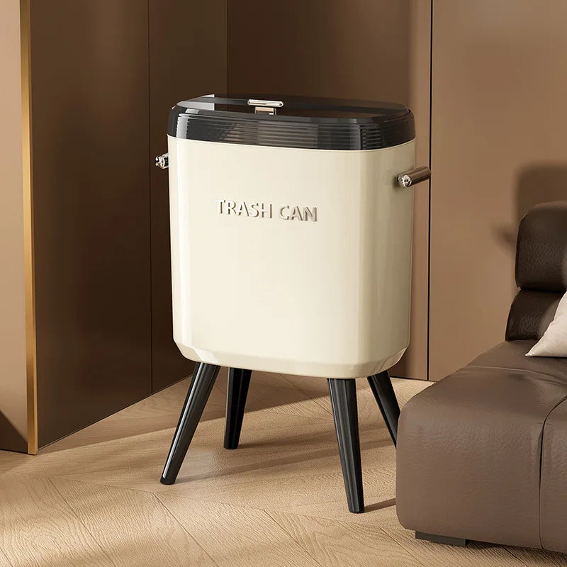 Large Kitchen Trash Can with Wheels & Lid | Tall Pedestal