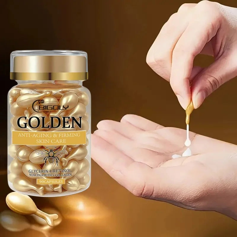 Golden Essence Capsules – Retinol, Collagen & Glycerin Serum