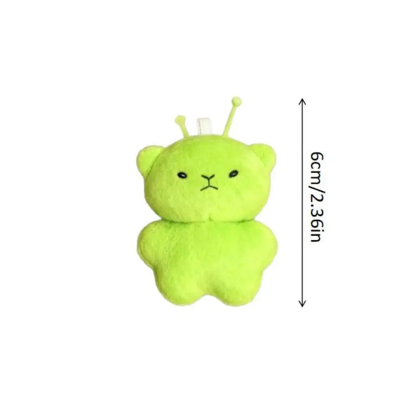 Green Alien Cat Plush Keychain – Cute Stuffed Charm 1/2 Pcs