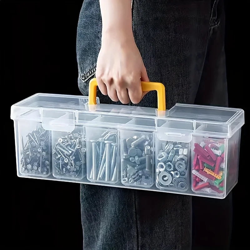7-Piece Multi-Compartment Tool Parts Storage Box Organizer