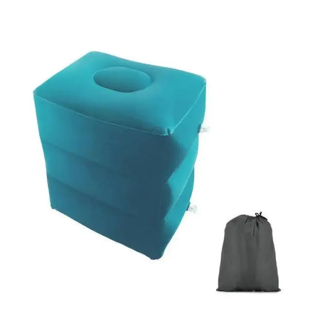 Inflatable Travel Foot Rest Pillow – 3-Layer Adjustable Leg Cushion