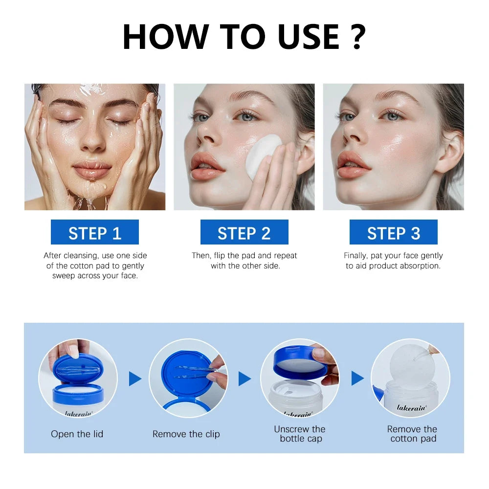 Lakerain 2-Piece Skincare Set | Toner Pad & Glow Serum