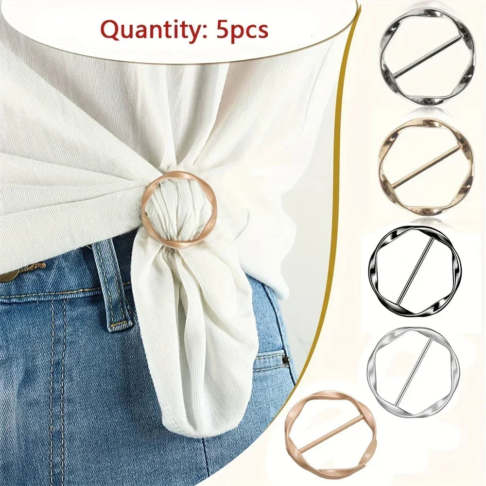 Zinc Alloy Scarf Ring Clip for Women | T-Shirt Belt Buckle