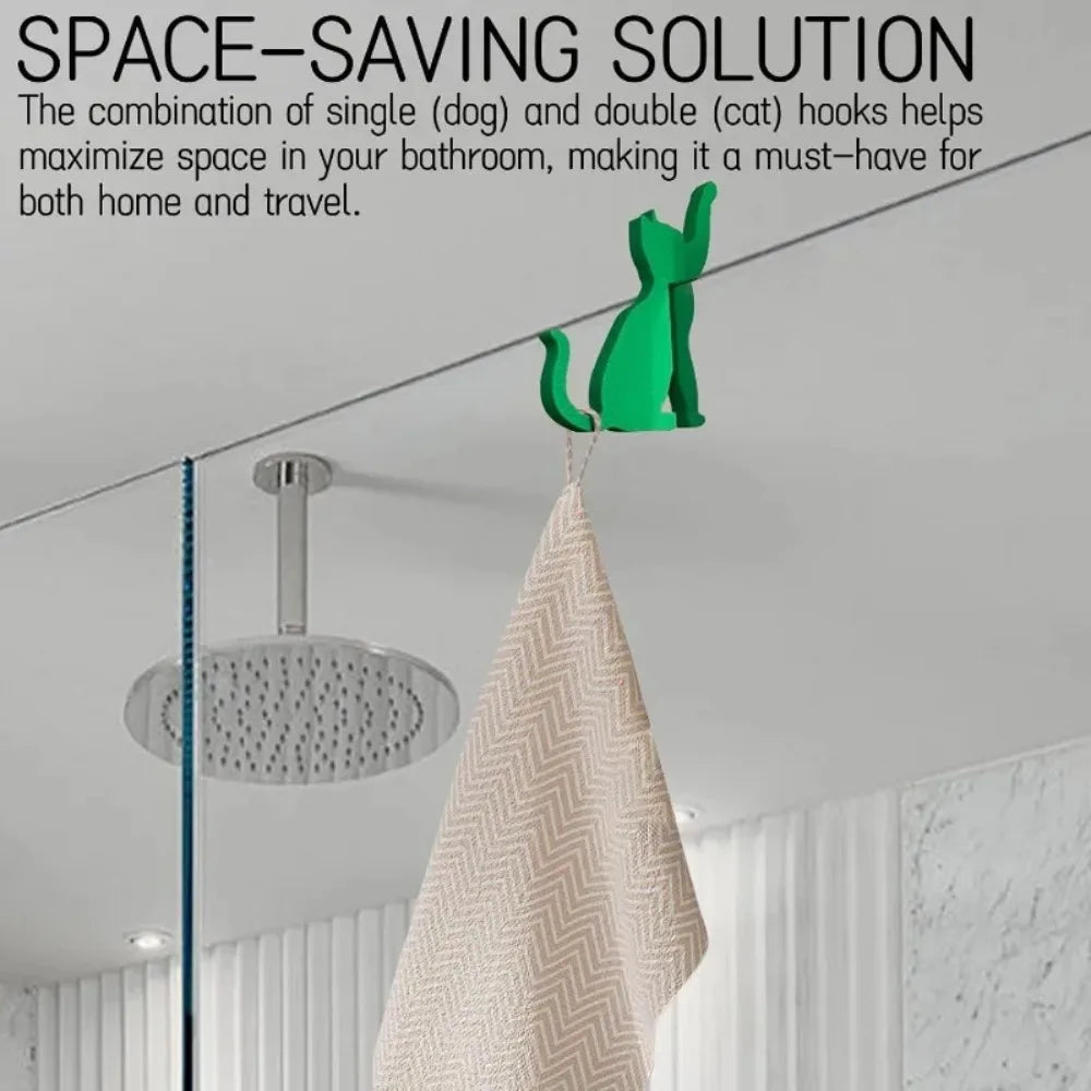2-Pack No-Drill Glass Door Hooks – Heavy Duty Bathroom Hook