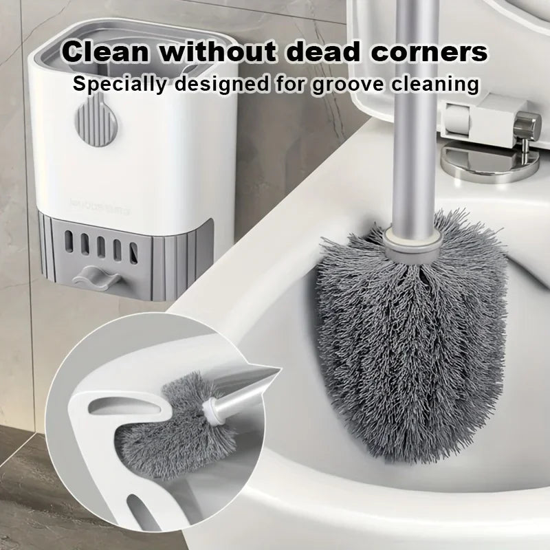 Toilet Cleaning Brush Without Dead Ends Plastic Wall Mounted Bathroom