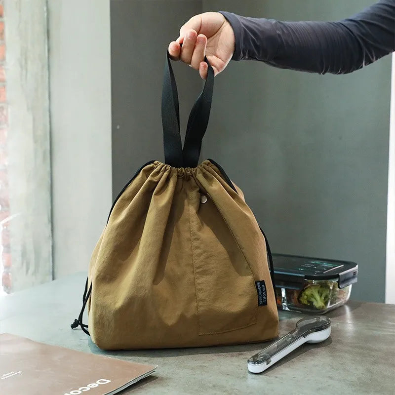 Insulated Drawstring Lunch Bag | Oxford Bento Box Tote