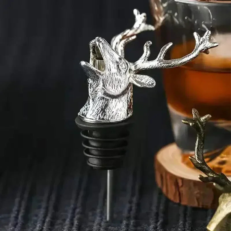 Deer Head Wine Bottle Pourer – Zinc Alloy Spout Stopper