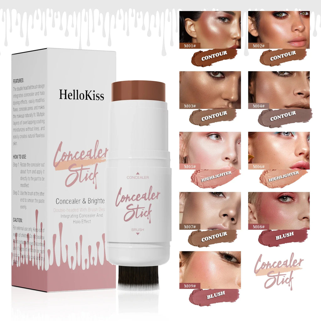 Hello Kiss Double-Ended Highlighter & Contour Stick | Waterproof