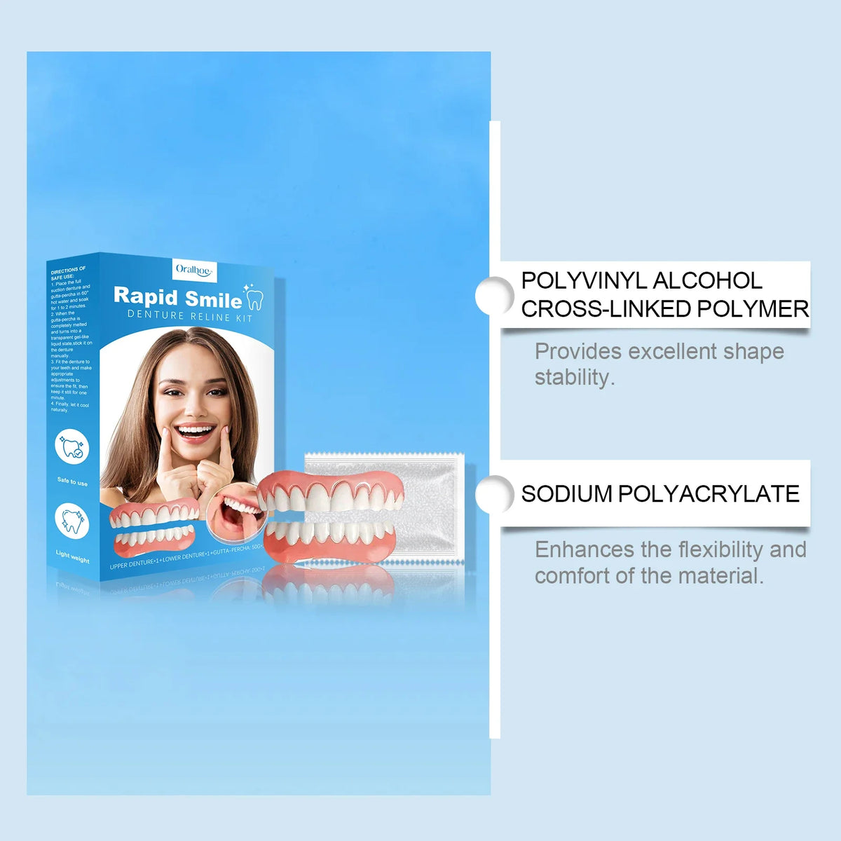 Cosmetic Tooth Veneer Kit – Snap-On Smile Enhancer Set