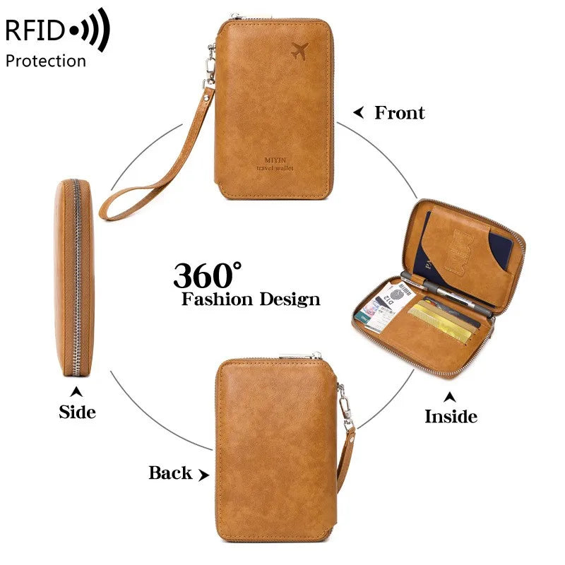 RFID Passport Holder Wallet – Minimalist PU Leather Travel Organizer