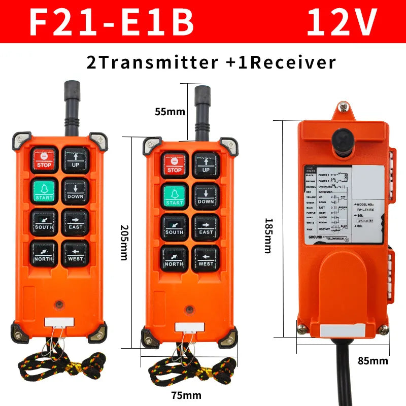 F21-E1B Crane Remote Control – 2 Transmitters + Receiver AC/DC