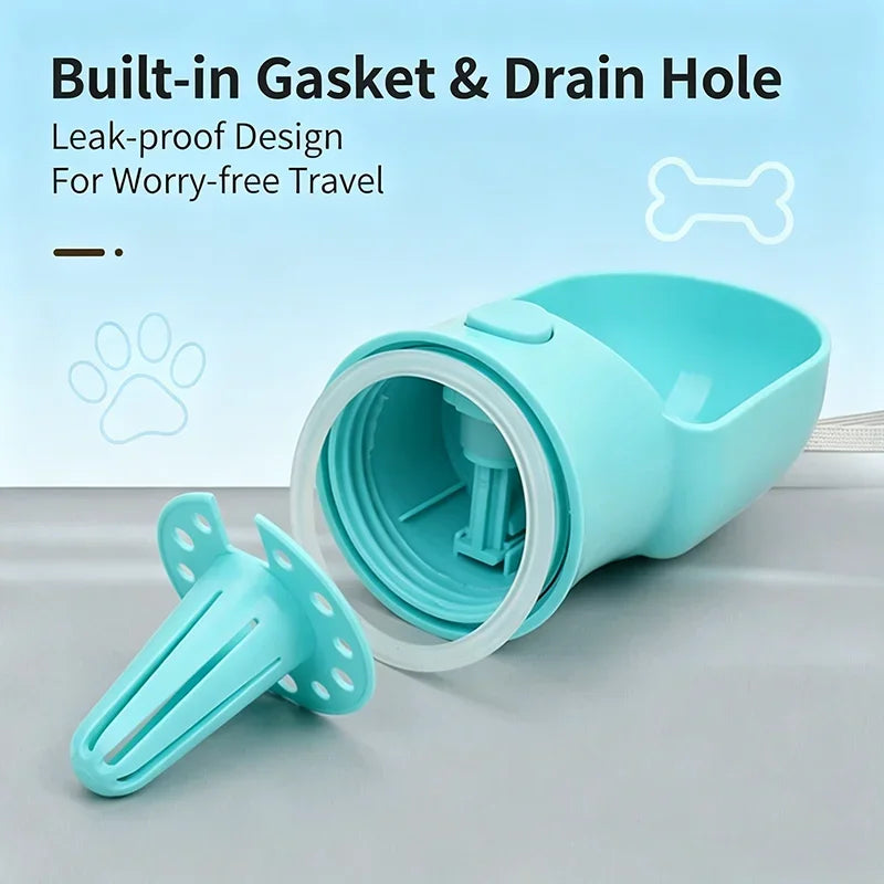 Portable Dog & Cat Water Bottle with Food Storage | Travel Pet Bowl