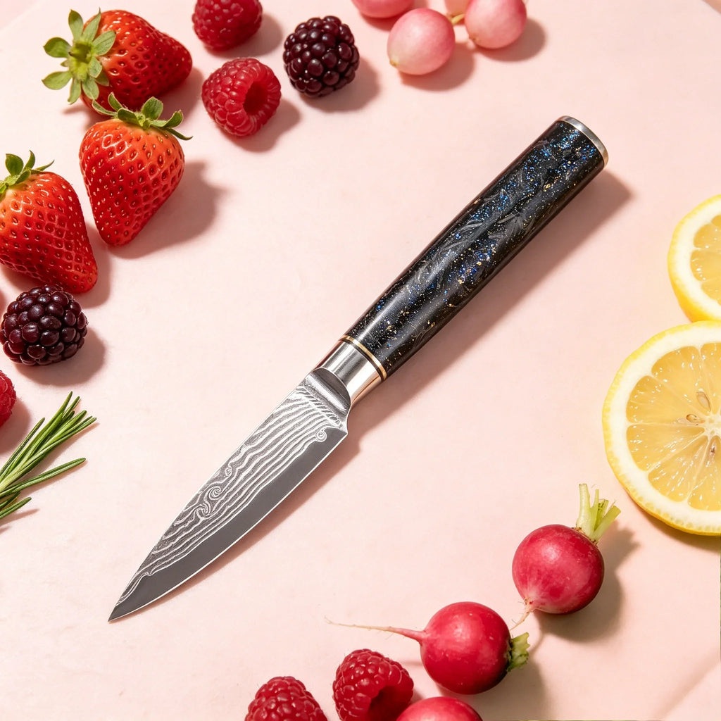 Damascus Steel 67-Layer Paring Knife – Sharp Kitchen Chef Knife