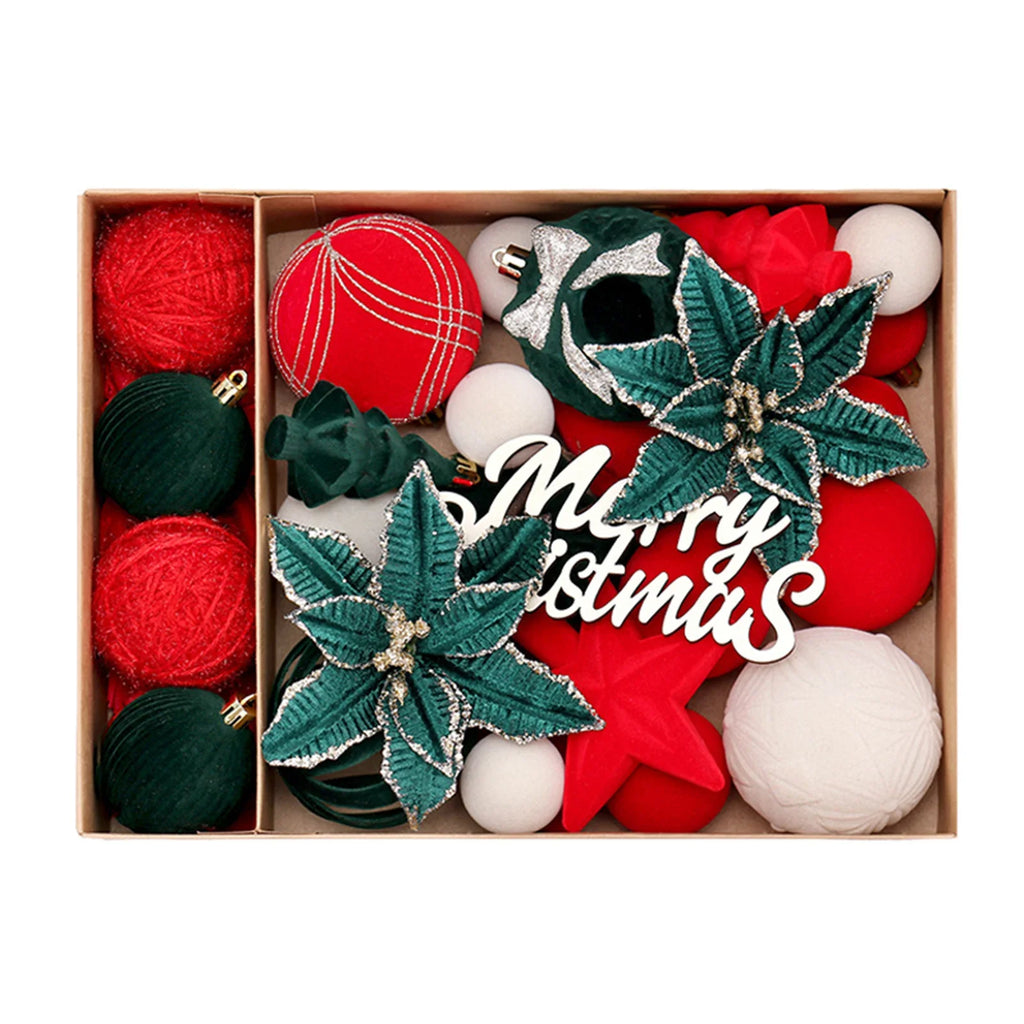 38-Piece Velvet Christmas Ball Ornaments – Mixed Color Set