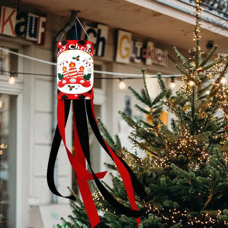 Christmas Wind Tunnel Flags Courtyard Gardens Outdoor Decorative