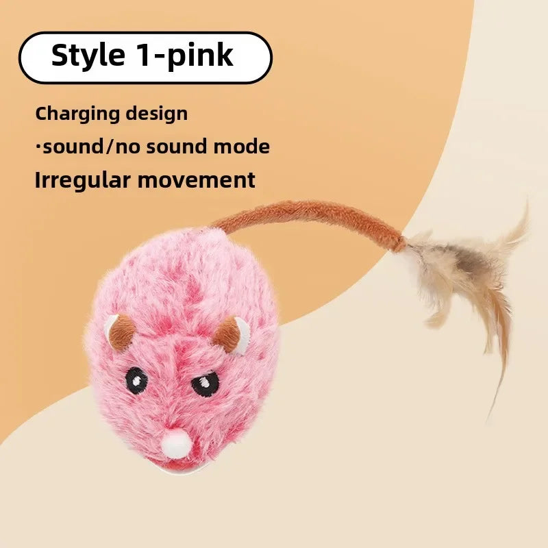 Interactive Electric Plush Mouse Cat Toy – Auto-Moving & Rechargeable