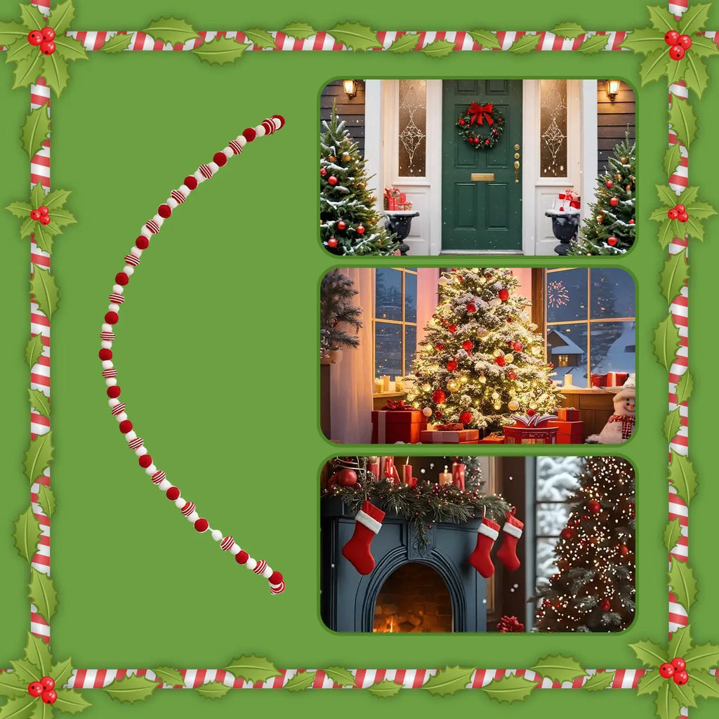 Christmas Velvet Garland Banner | Mantel Fireplace Stair Decor
