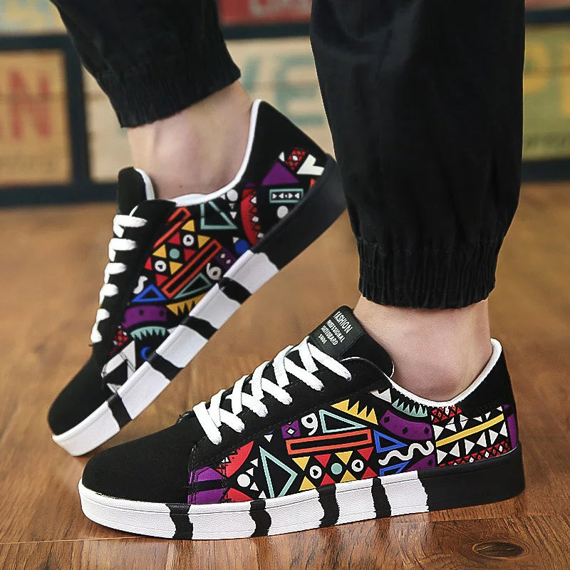 Men's Casual Sneakers – Non-Slip Breathable Lace-Up Canvas Shoes