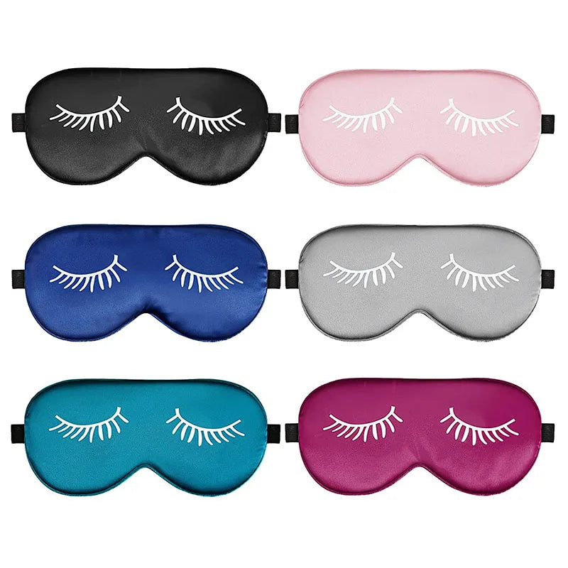 Cartoon Eyelash Silk Sleep Mask – Soft Eye Cover for Travel