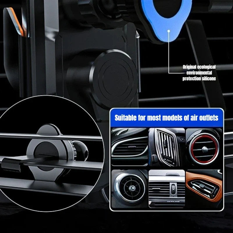 Car Wireless Phone Mount 15W Fast Charger – Auto-Clamp Vent