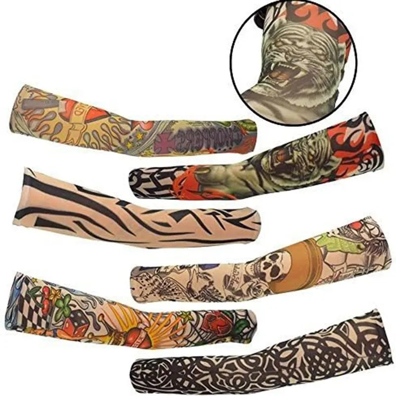 Tattood Sleeve Floral Arm Tattoo Seamless Outdoor Cycling Sun