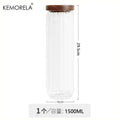 Glass Storage Jar with Acacia Wood Lid | Airtight Borosilicate