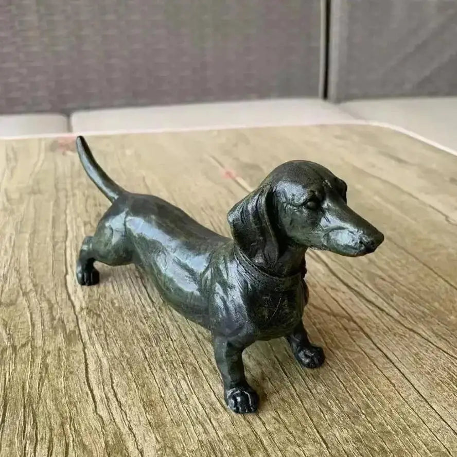 Resin Dachshund Figurine – Black Dog Garden Sculpture Ornament