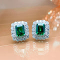 Huitan Cubic Zirconia Stud Earrings – Women's Fashion Jewelry