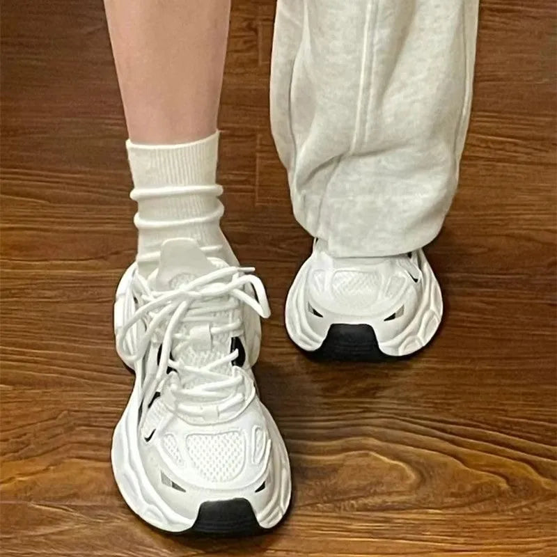 Women's Chunky Sneakers – Breathable Mesh Platform Trainers
