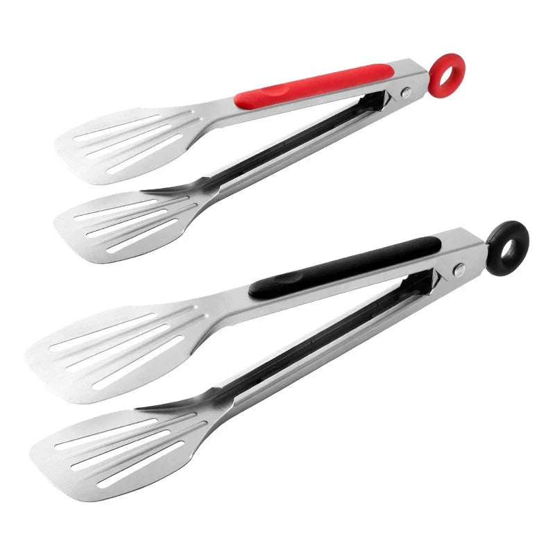 7-Inch Stainless Steel Slotted Food Tongs – BBQ & Kitchen