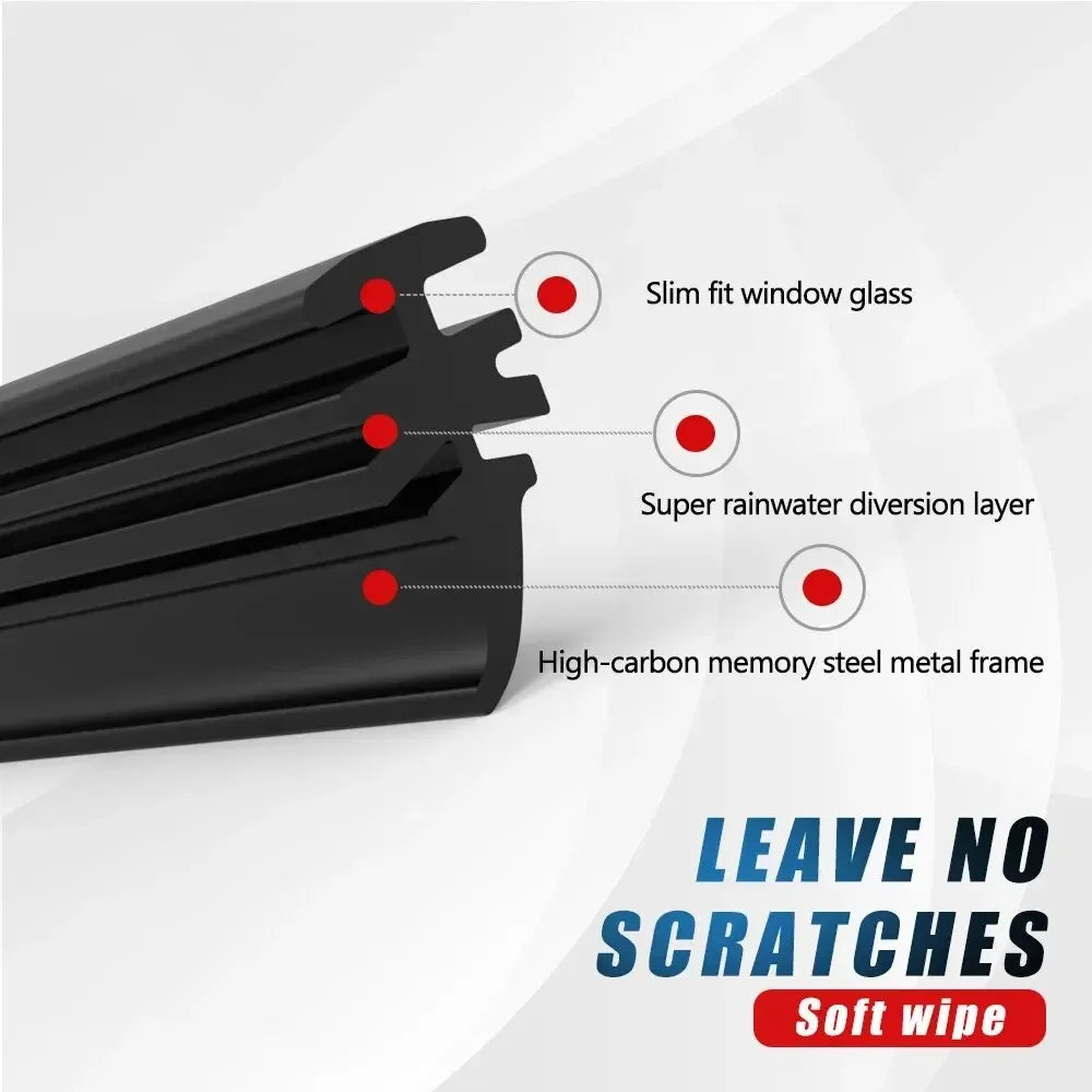 6mm Silicone Wiper Blade Refill Strips – Frameless 14"–32"